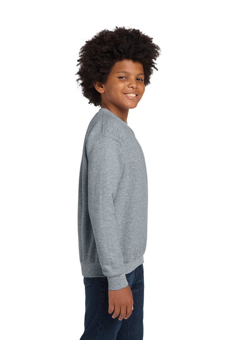 Sport Grey Gildan Youth Heavy Blend Crewneck Sweatshirt. 18000B