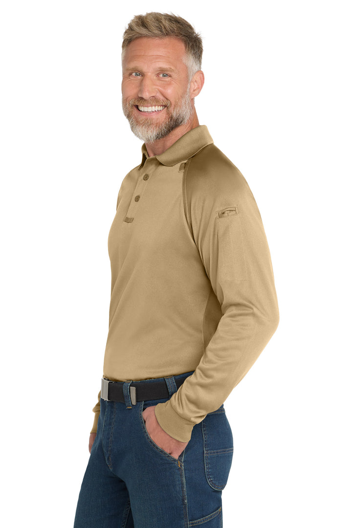 Tan CornerStone - Select Long Sleeve Snag-Proof Tactical Polo. CS410LS