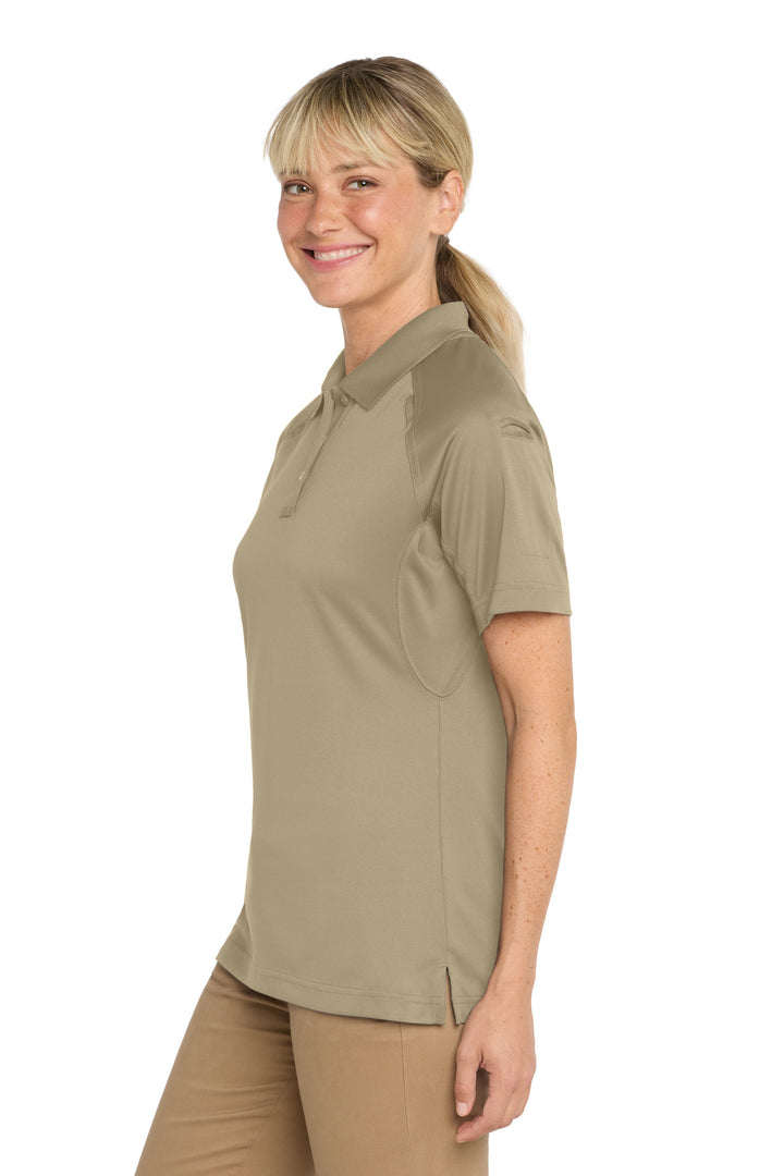 Tan CornerStone Women's Select Snag-Proof Tactical Polo. CS411