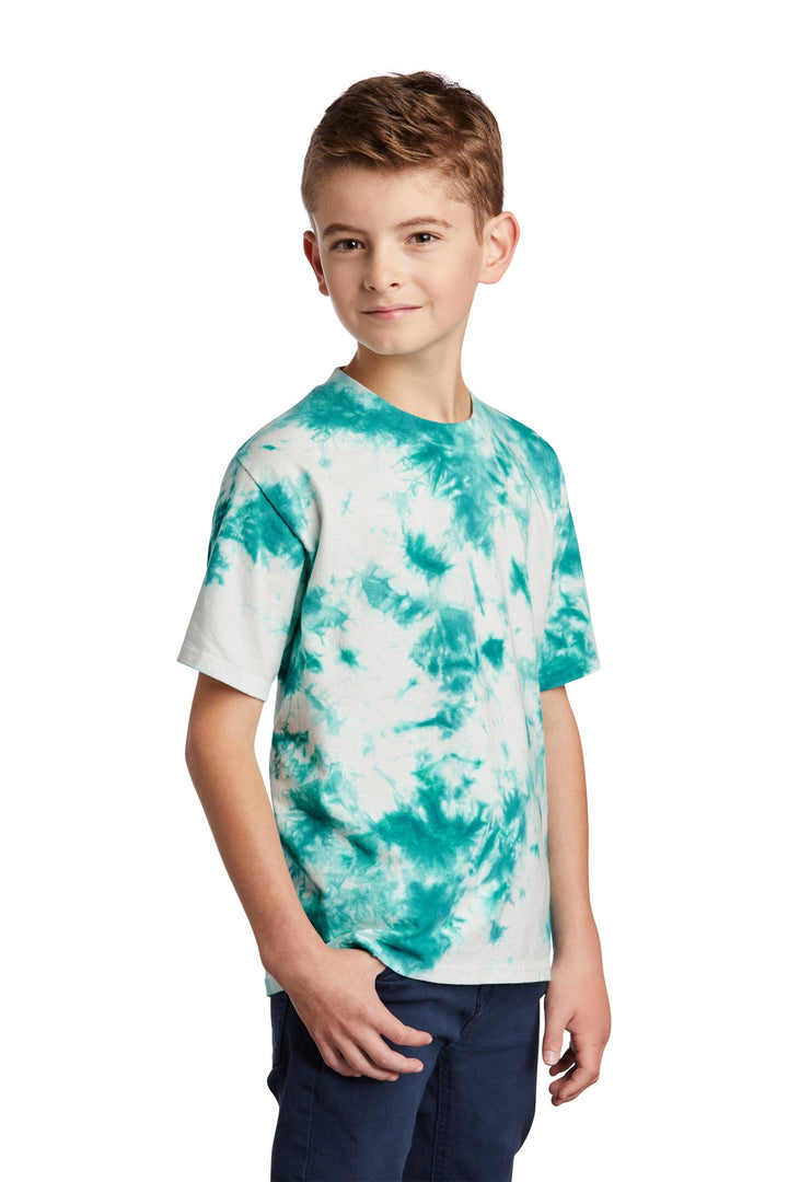 Teal Port & Company Youth Crystal Tie-Dye Tee PC145Y