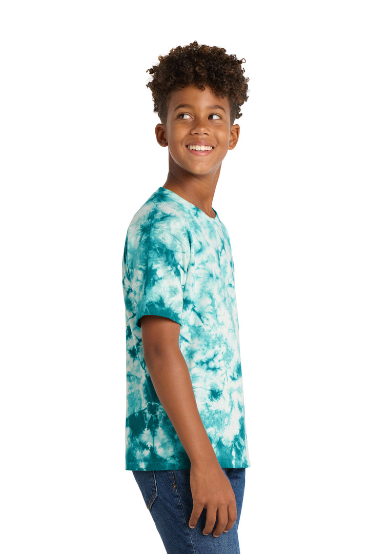 Teal Port & Company Youth Crystal Tie-Dye Tee PC145Y
