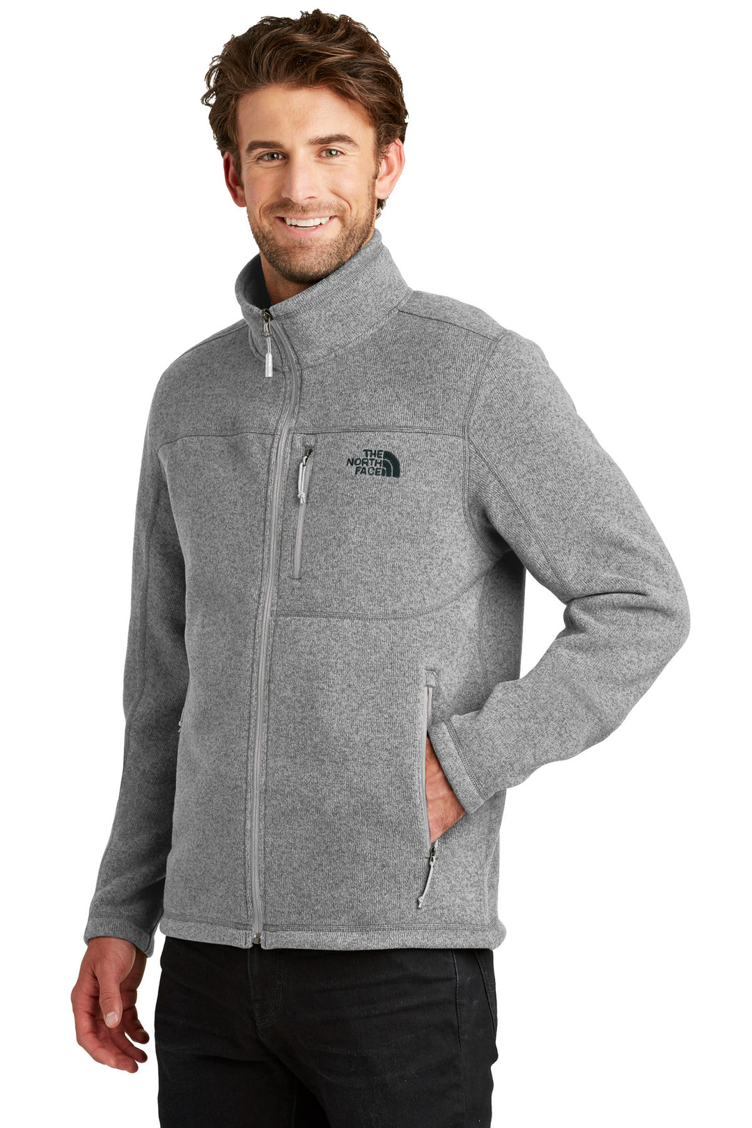 TNF Med Gry He The North Face Sweater Fleece Jacket. NF0A3LH7