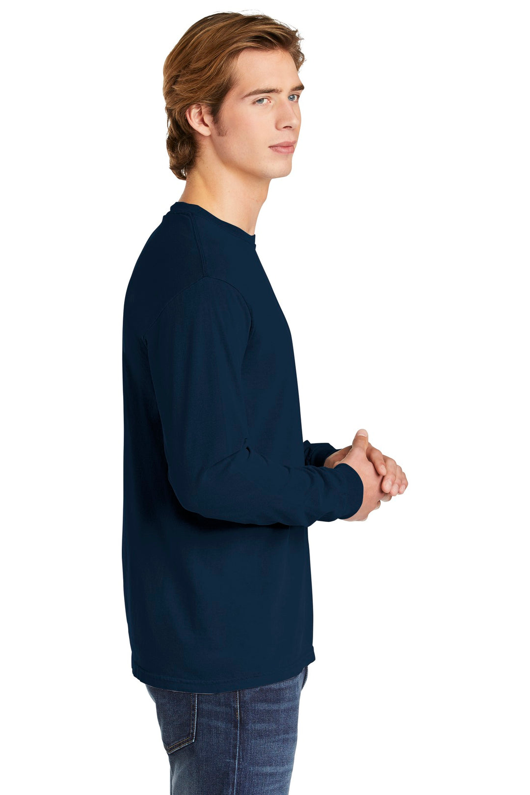 True Navy COMFORT COLORS Heavyweight Ring Spun Long Sleeve Tee. 6014