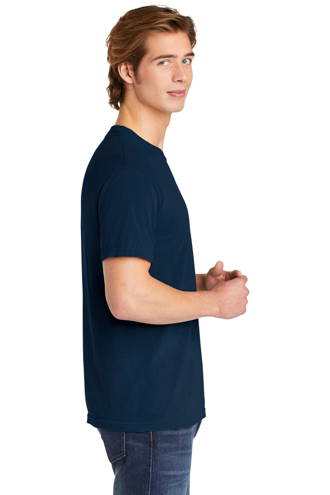 True Navy COMFORT COLORS Heavyweight Ring Spun Tee. 1717