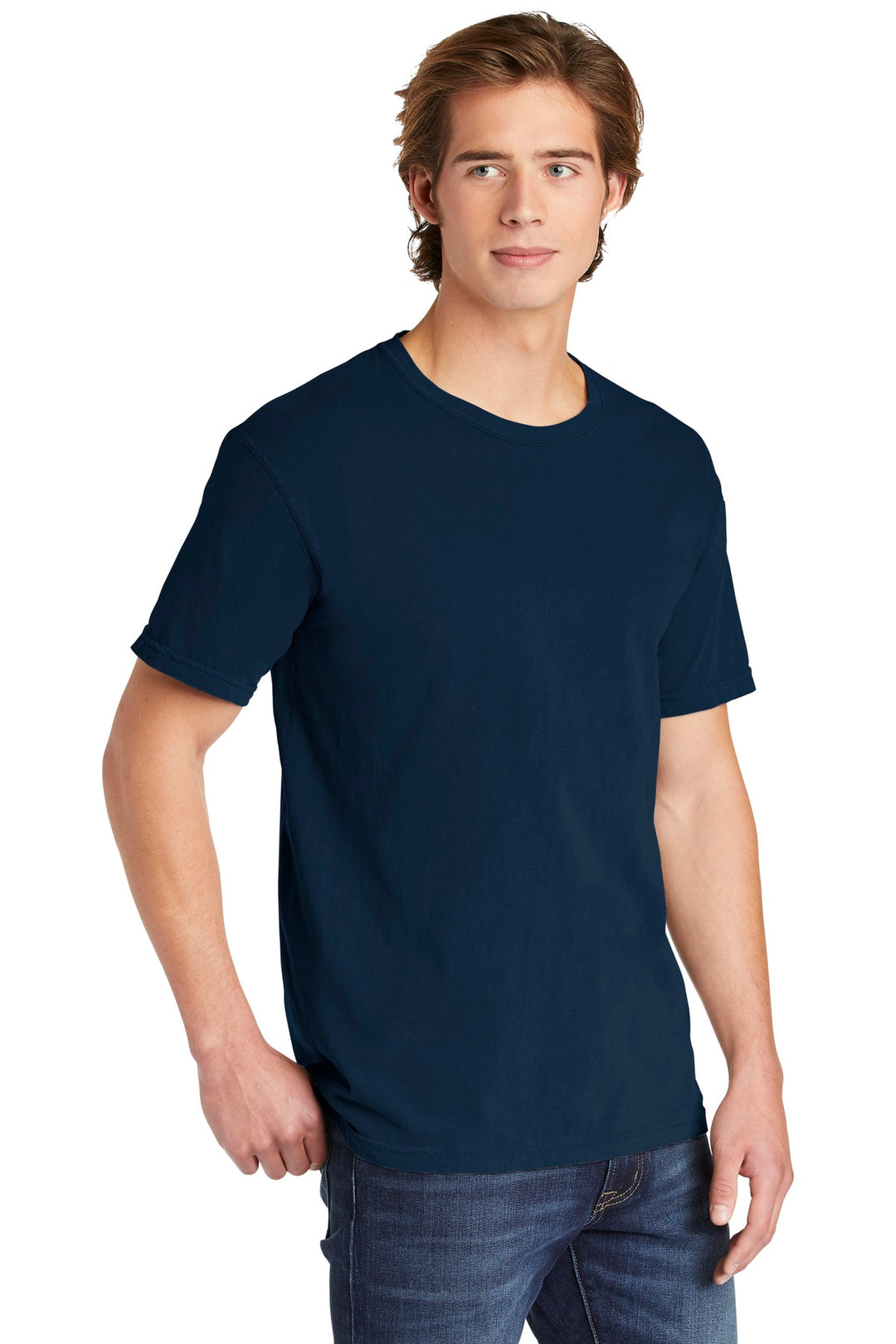True Navy COMFORT COLORS Heavyweight Ring Spun Tee. 1717