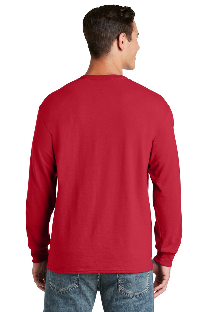 True Red Jerzees - Dri-Power 50/50 Cotton/Poly Long Sleeve T-Shirt. 29LS