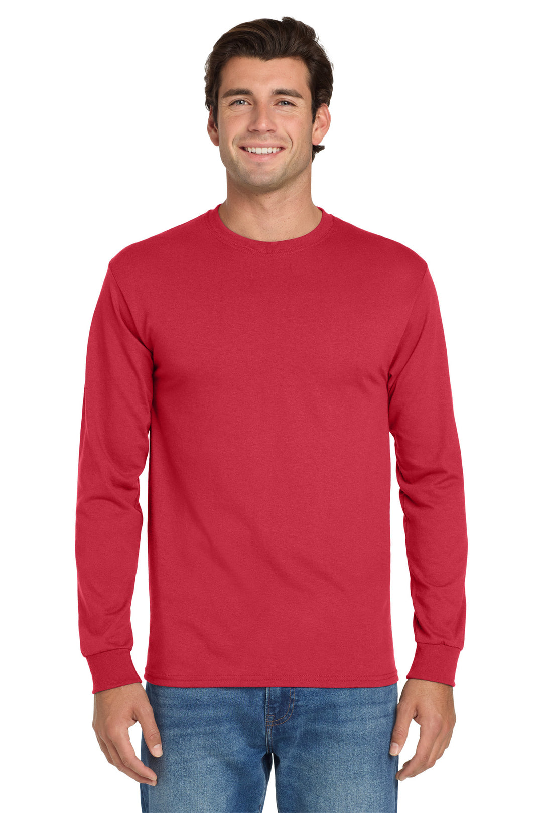 True Red Jerzees - Dri-Power 50/50 Cotton/Poly Long Sleeve T-Shirt. 29LS