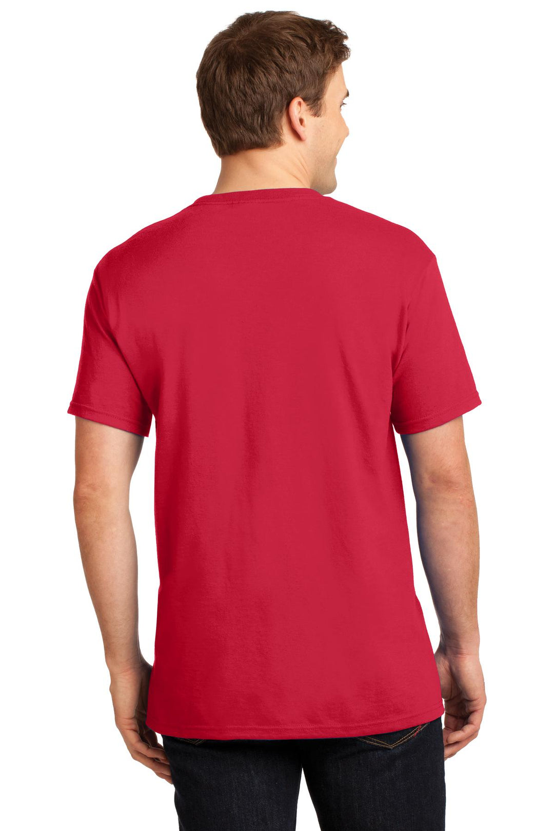 True Red Jerzees - Dri-Power 50/50 Cotton/Poly Pocket T-Shirt. 29MP