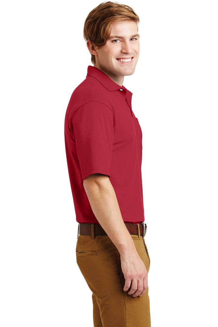 True Red Jerzees Dri-Power Pocket Sport Shirt. 436MP
