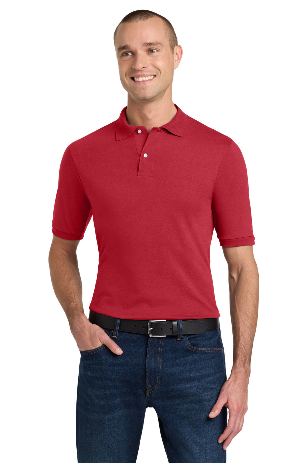 True Red Jerzees Dri-Power Sport Shirt. 437M