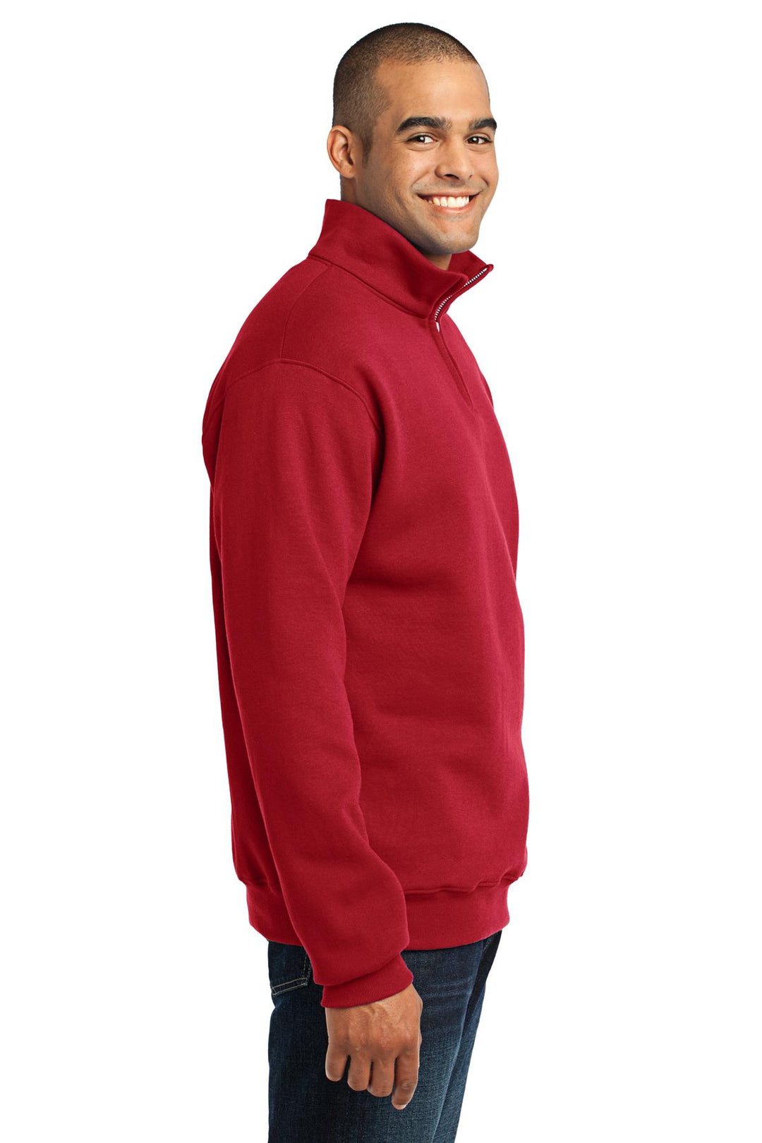 True Red Jerzees - NuBlend 1/4-Zip Cadet Collar Sweatshirt. 995M
