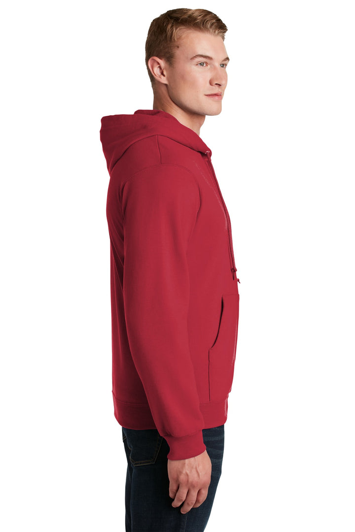 True Red Jerzees - NuBlend Full-Zip Hooded Sweatshirt. 993M