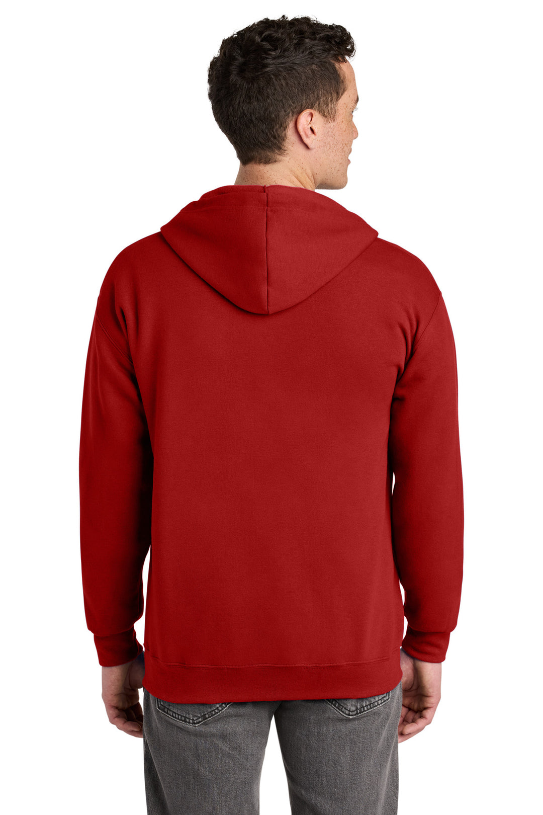 True Red Jerzees - NuBlend Full-Zip Hooded Sweatshirt. 993M