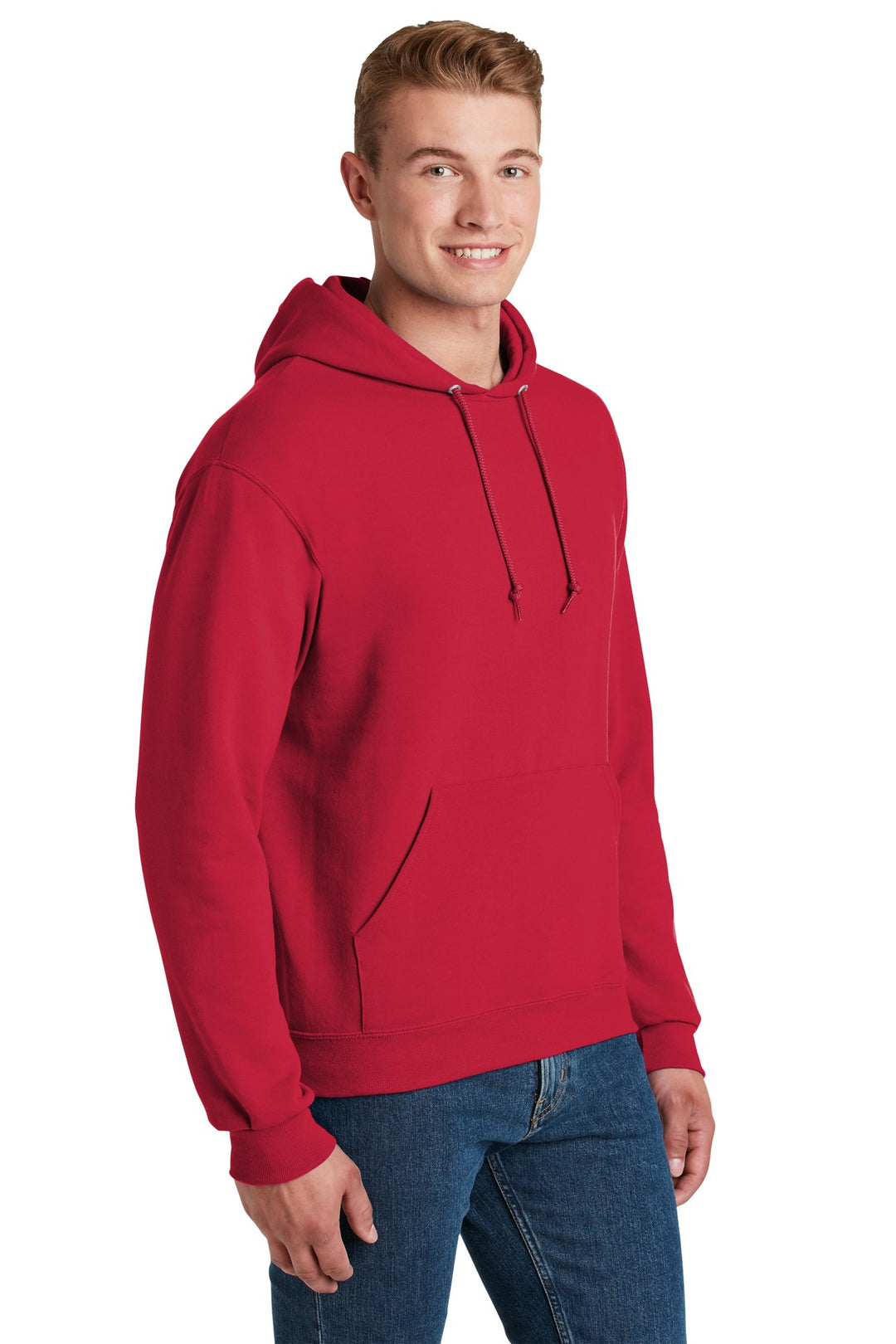 True Red Jerzees NuBlend Pullover Hooded Sweatshirt. 996M