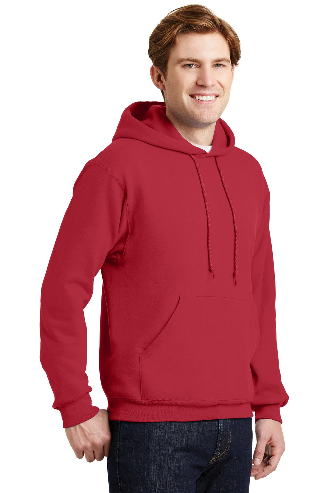 True Red Jerzees Super Sweats NuBlend - Pullover Hooded Sweatshirt. 4997M