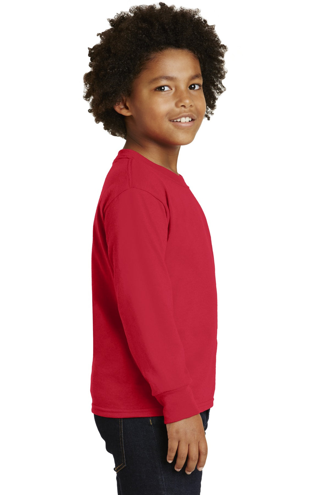 True Red Jerzees Youth Dri-Power 50/50 Cotton/Poly Long Sleeve 29BL