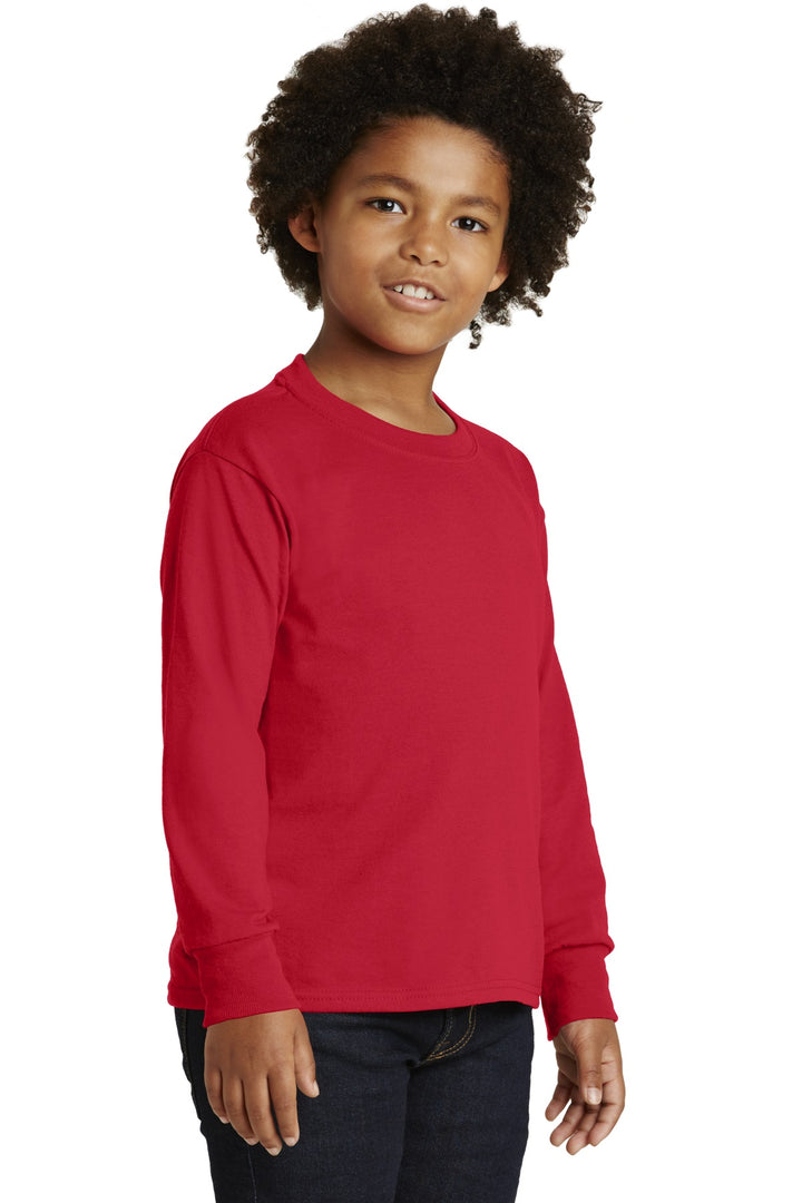 True Red Jerzees Youth Dri-Power 50/50 Cotton/Poly Long Sleeve 29BL