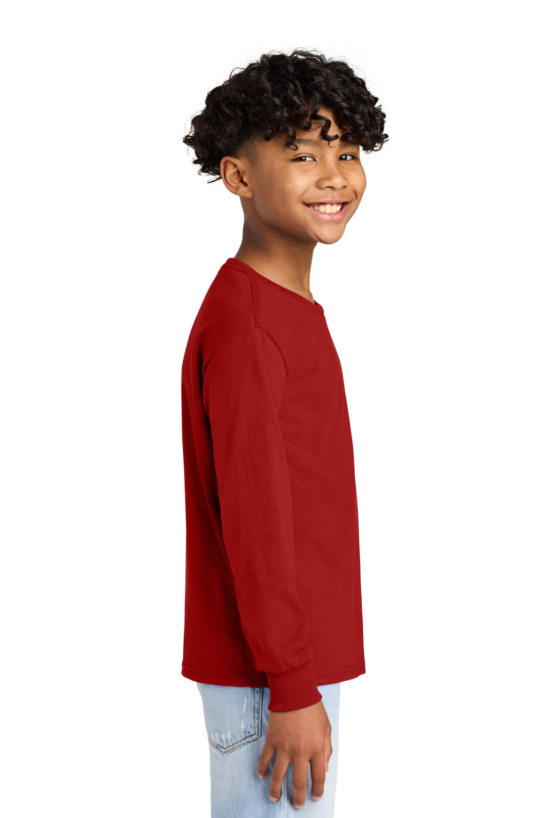 True Red Jerzees Youth Dri-Power 50/50 Cotton/Poly Long Sleeve 29BL