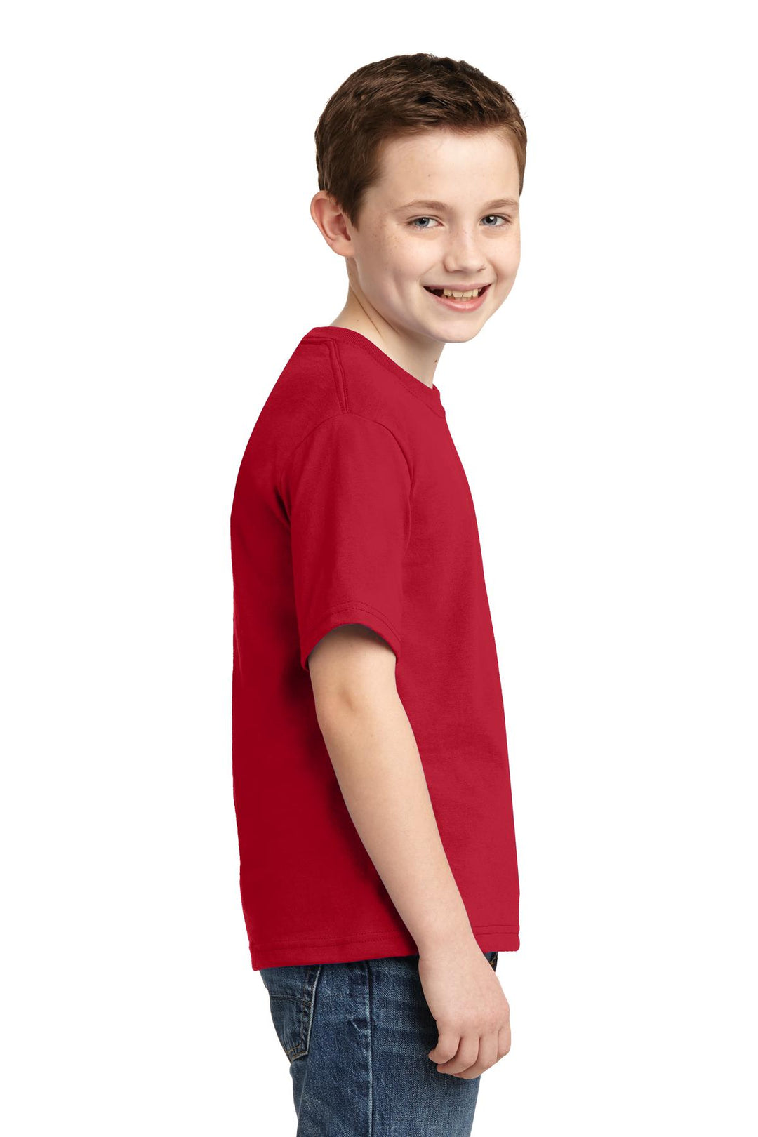 True Red Jerzees - Youth Dri-Power 50/50 Cotton/Poly T-Shirt. 29B