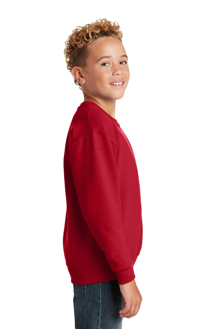 True Red Jerzees - Youth NuBlend Crewneck Sweatshirt. 562B