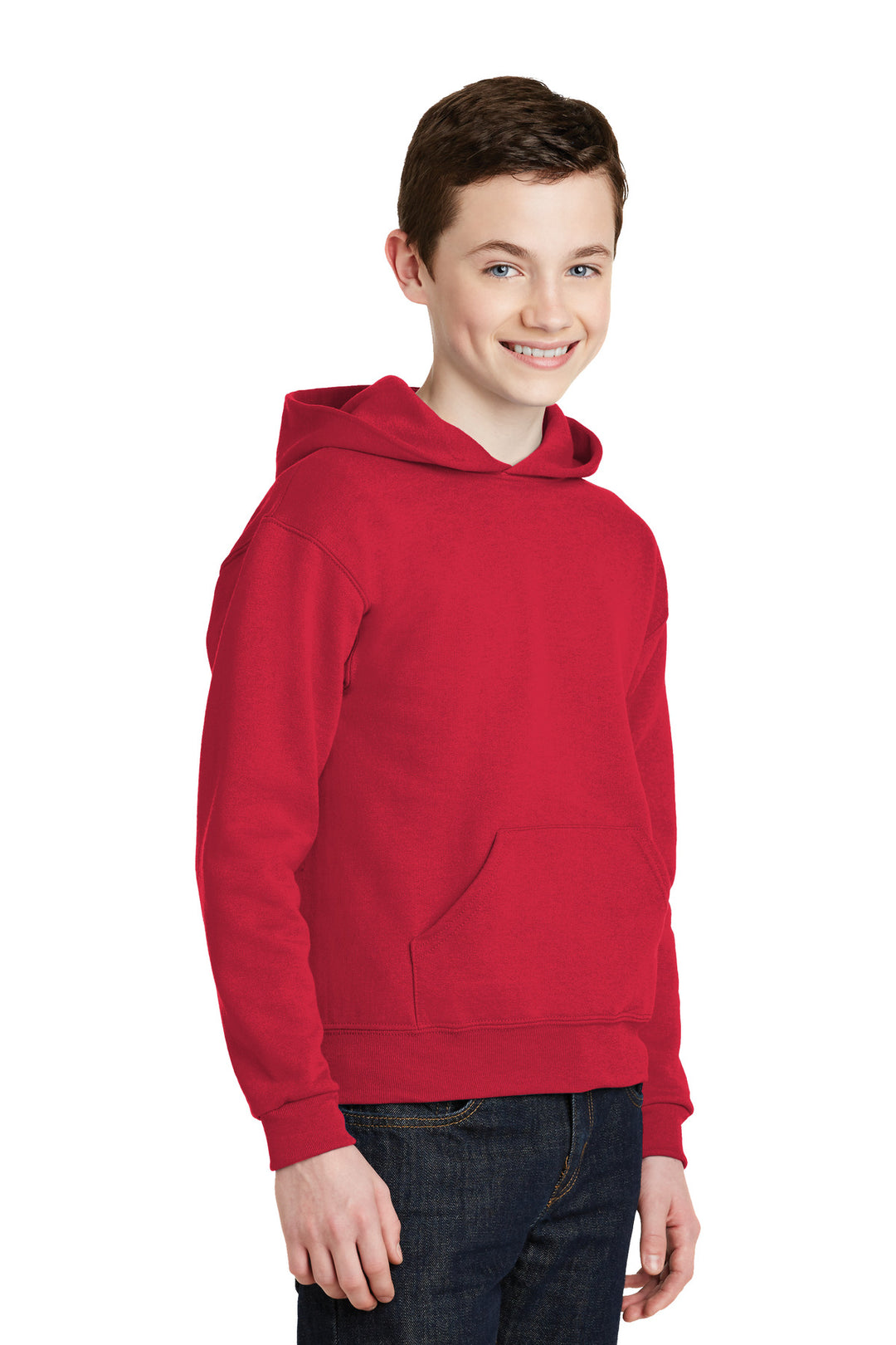 True Red Jerzees - Youth NuBlend Pullover Hooded Sweatshirt. 996Y