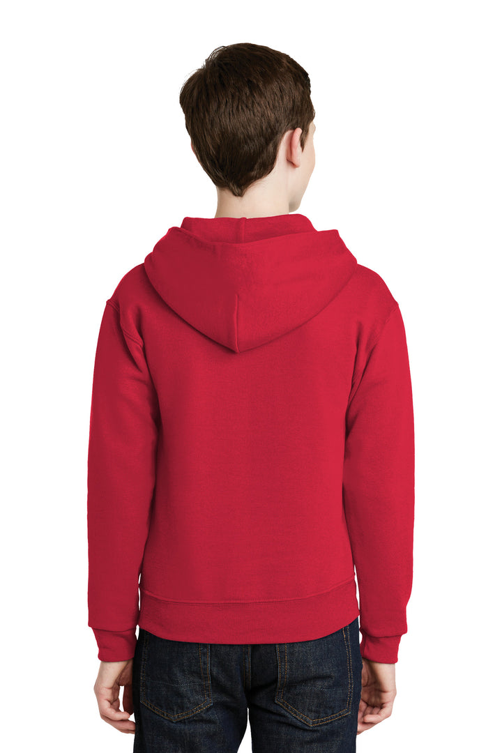True Red Jerzees - Youth NuBlend Pullover Hooded Sweatshirt. 996Y