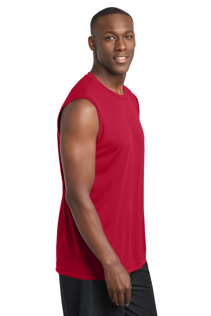 True Red Sport-Tek Sleeveless PosiCharge Competitor Tee. ST352