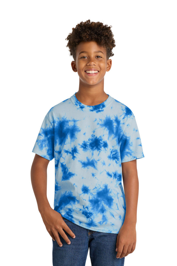 True Royal Port & Company Youth Crystal Tie-Dye Tee PC145Y