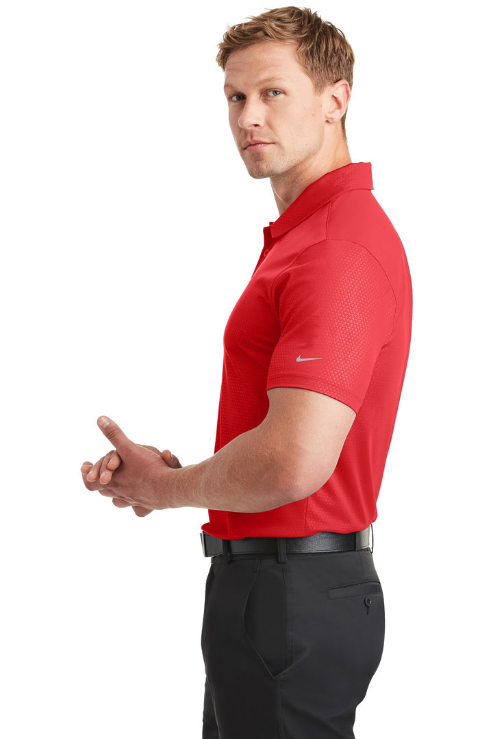 University Red Nike Dri-FIT Embossed Tri-Blade Polo. 838964