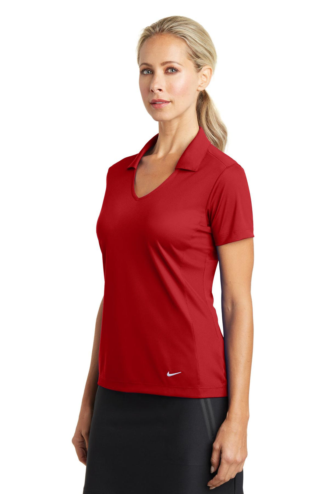 University Red Nike Women's Dri-FIT Vertical Mesh Polo. 637165