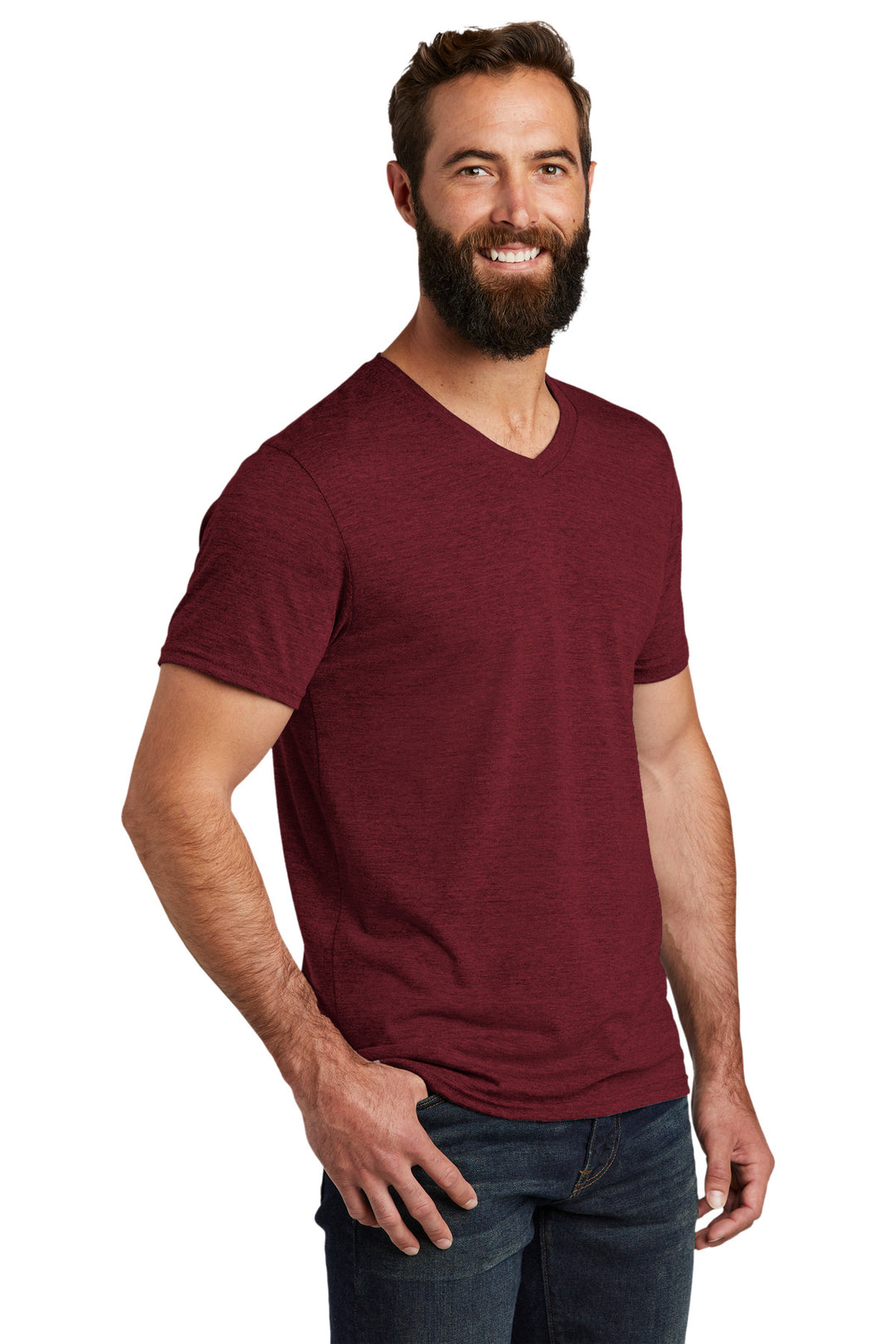 Vino Red Allmade Unisex Tri-Blend V-Neck Tee AL2014