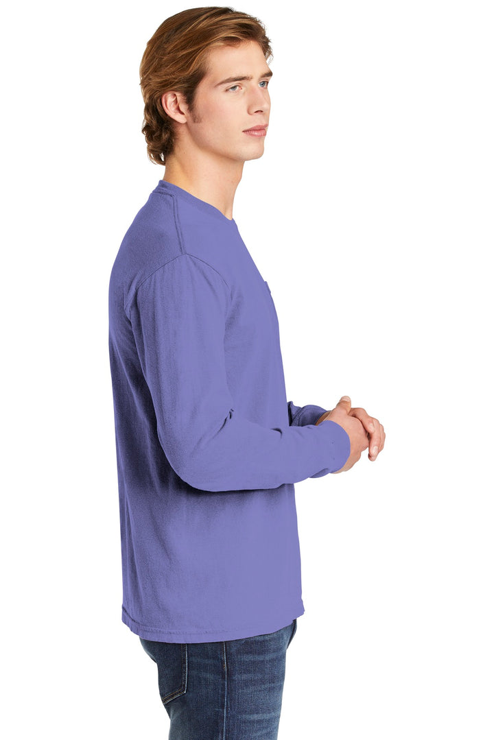Violet COMFORT COLORS Heavyweight Ring Spun Long Sleeve Pocket Tee. 4410