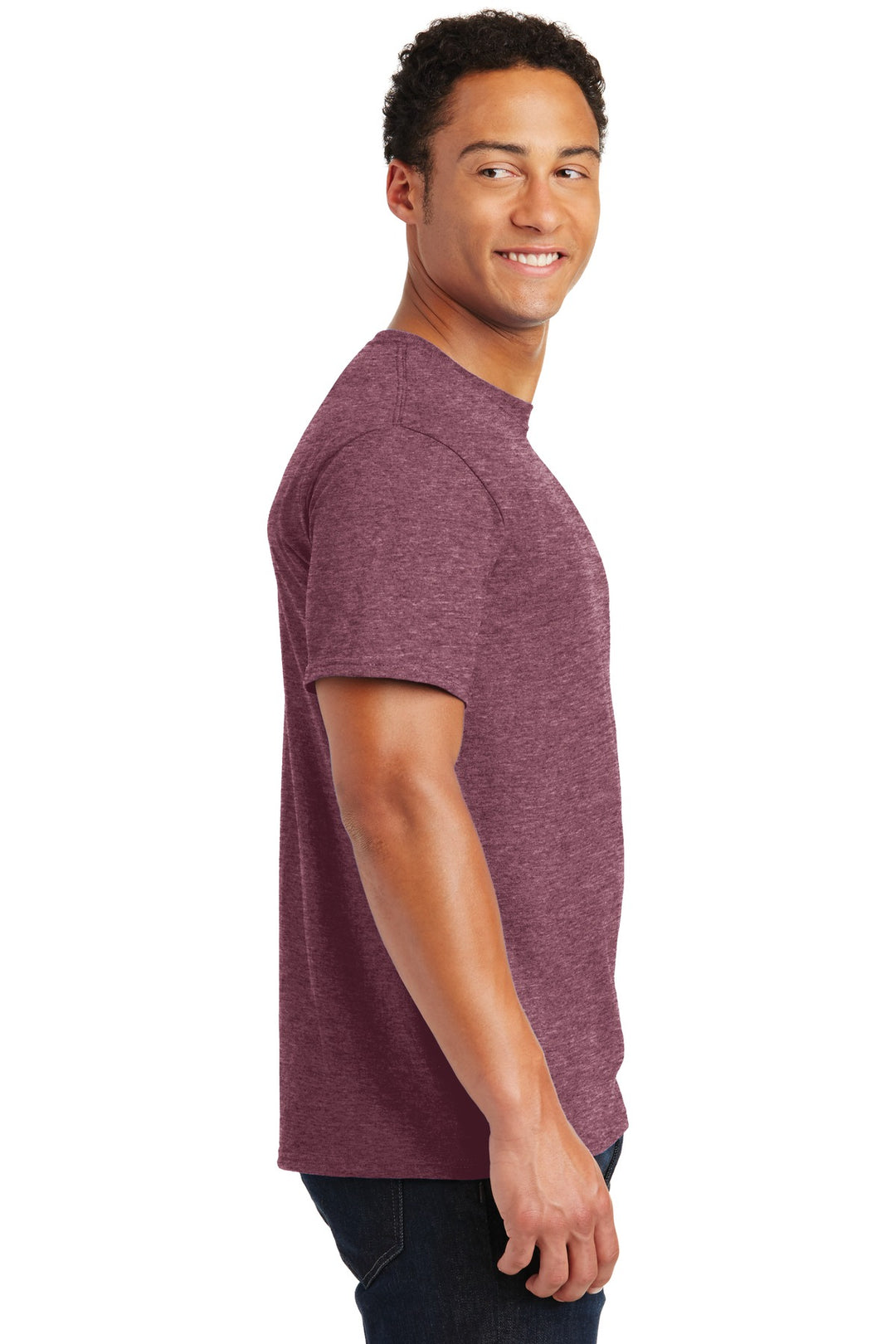 Vntg He Maroon Jerzees - Dri-Power 50/50 Cotton/Poly T-Shirt. 29M