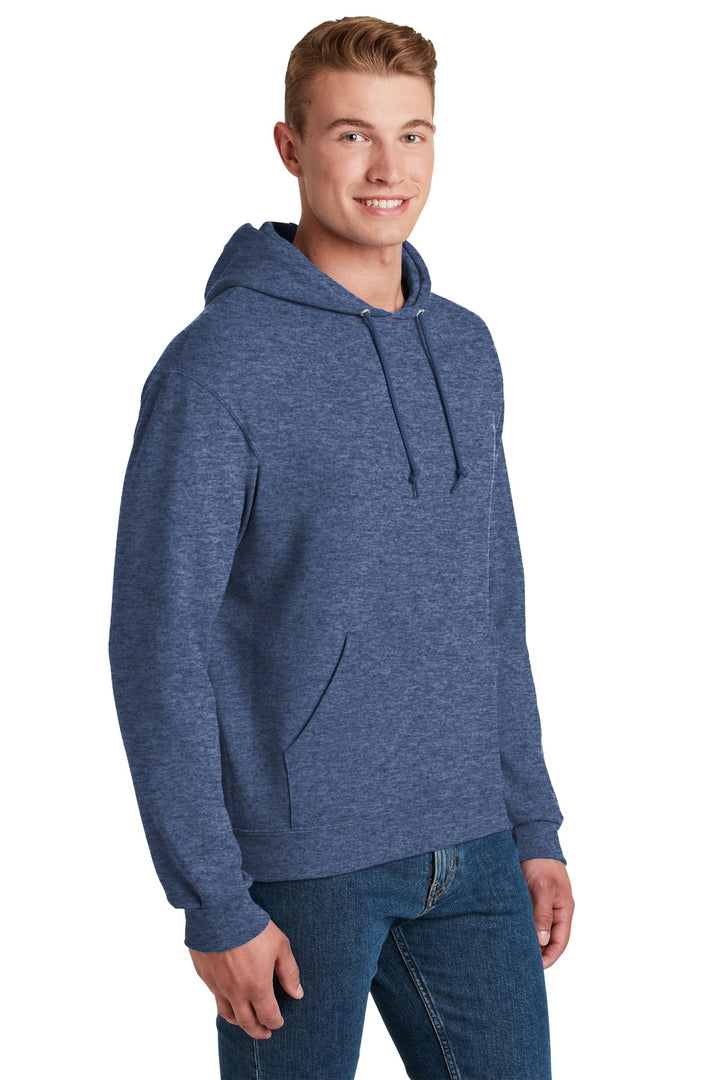 Vntg Hthr Blue Jerzees NuBlend Pullover Hooded Sweatshirt. 996M