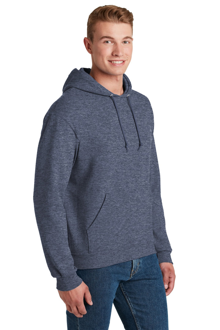 Vntg Hthr Navy Jerzees NuBlend Pullover Hooded Sweatshirt. 996M