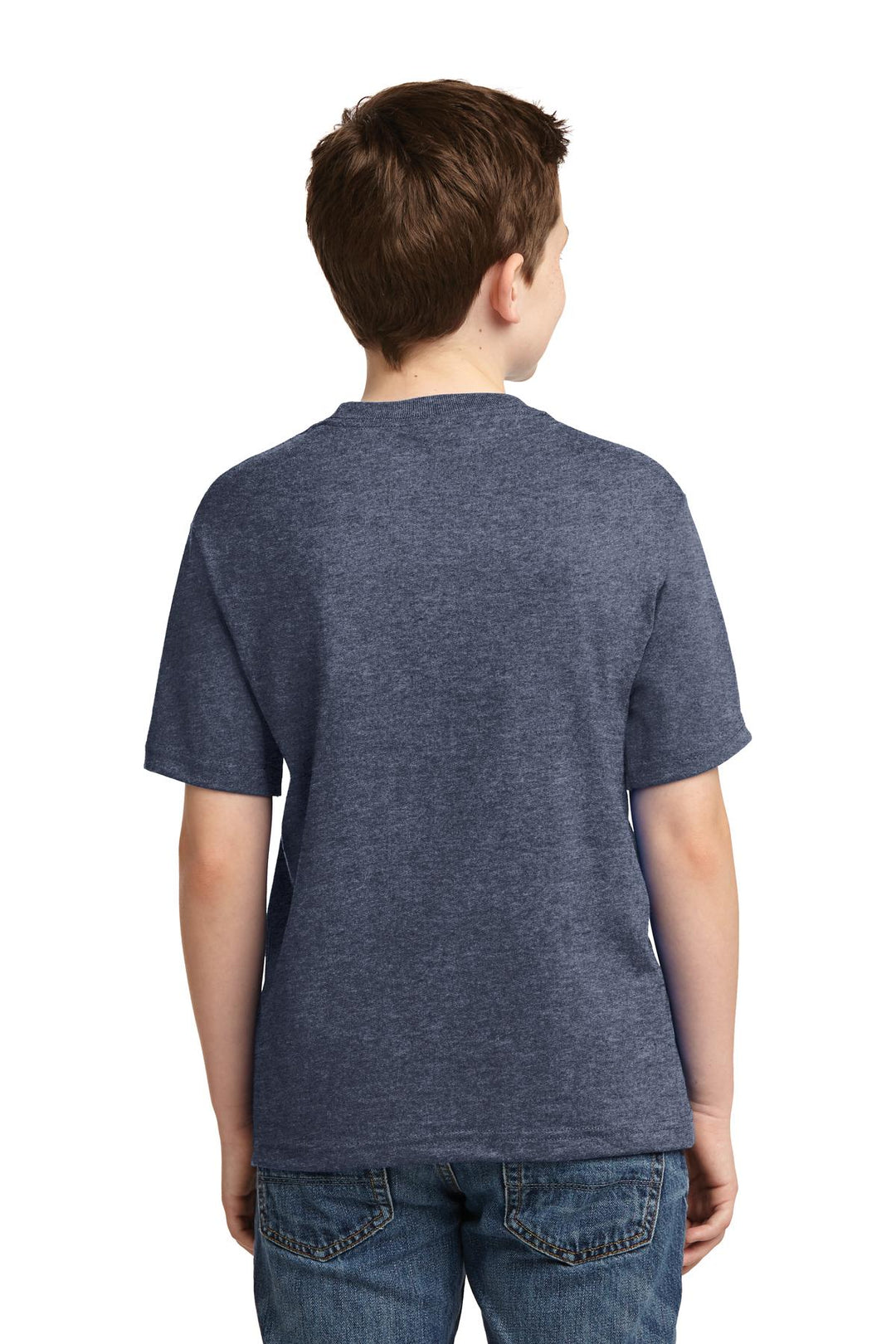 Vntg Hthr Navy Jerzees - Youth Dri-Power 50/50 Cotton/Poly T-Shirt. 29B