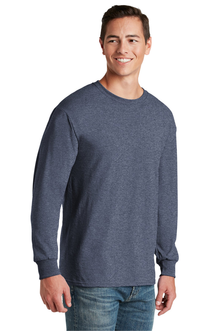 VtgHtrNavy Jerzees - Dri-Power 50/50 Cotton/Poly Long Sleeve T-Shirt. 29LS