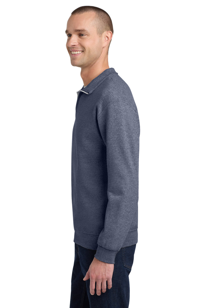 VtgHtrNavy Jerzees - NuBlend 1/4-Zip Cadet Collar Sweatshirt. 995M