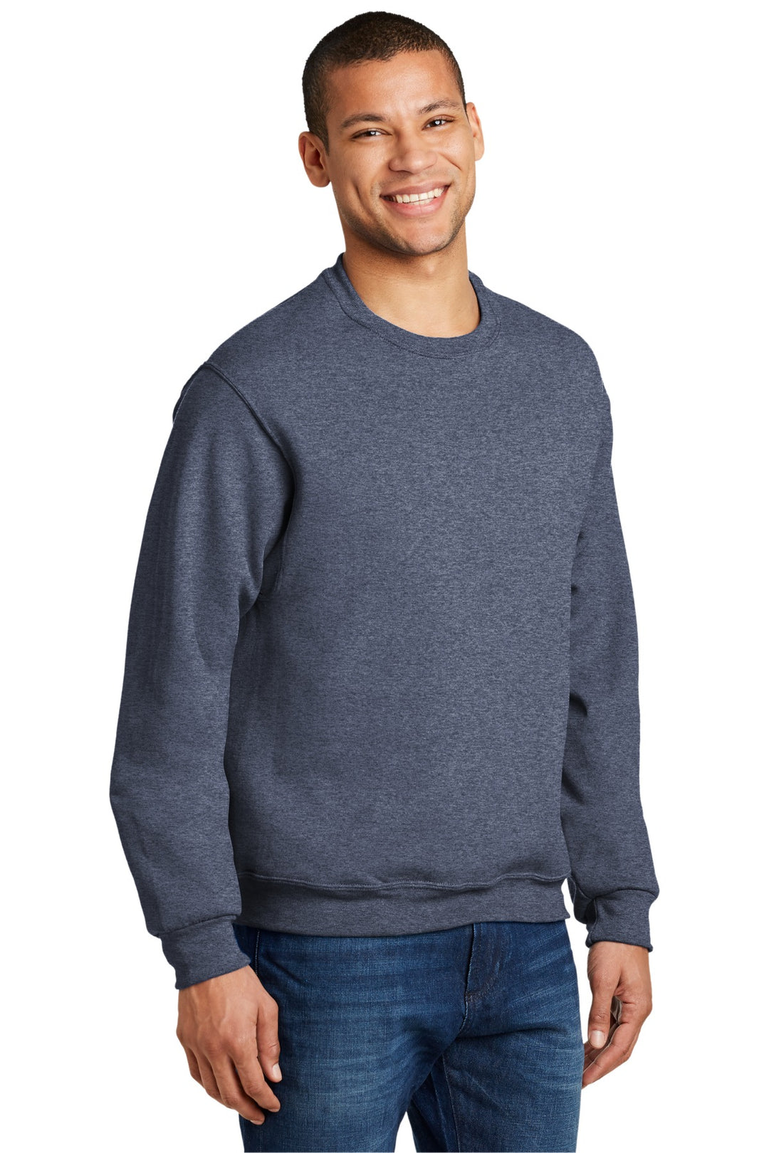 VtgHtrNavy Jerzees - NuBlend Crewneck Sweatshirt. 562M