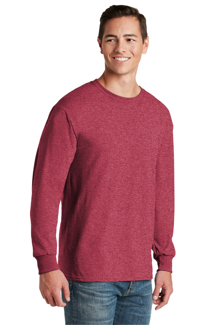 VtgHtrRed Jerzees - Dri-Power 50/50 Cotton/Poly Long Sleeve T-Shirt. 29LS