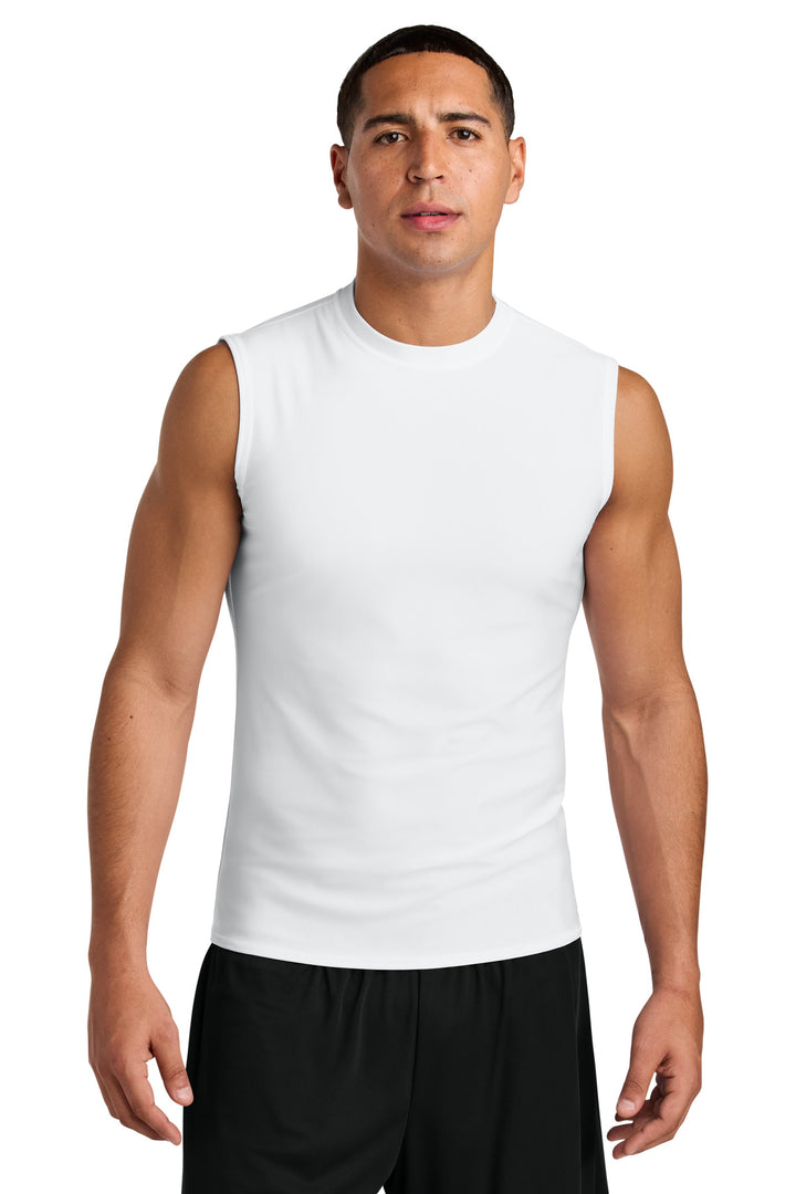 White A4 Compression Muscle Tee A4N2306