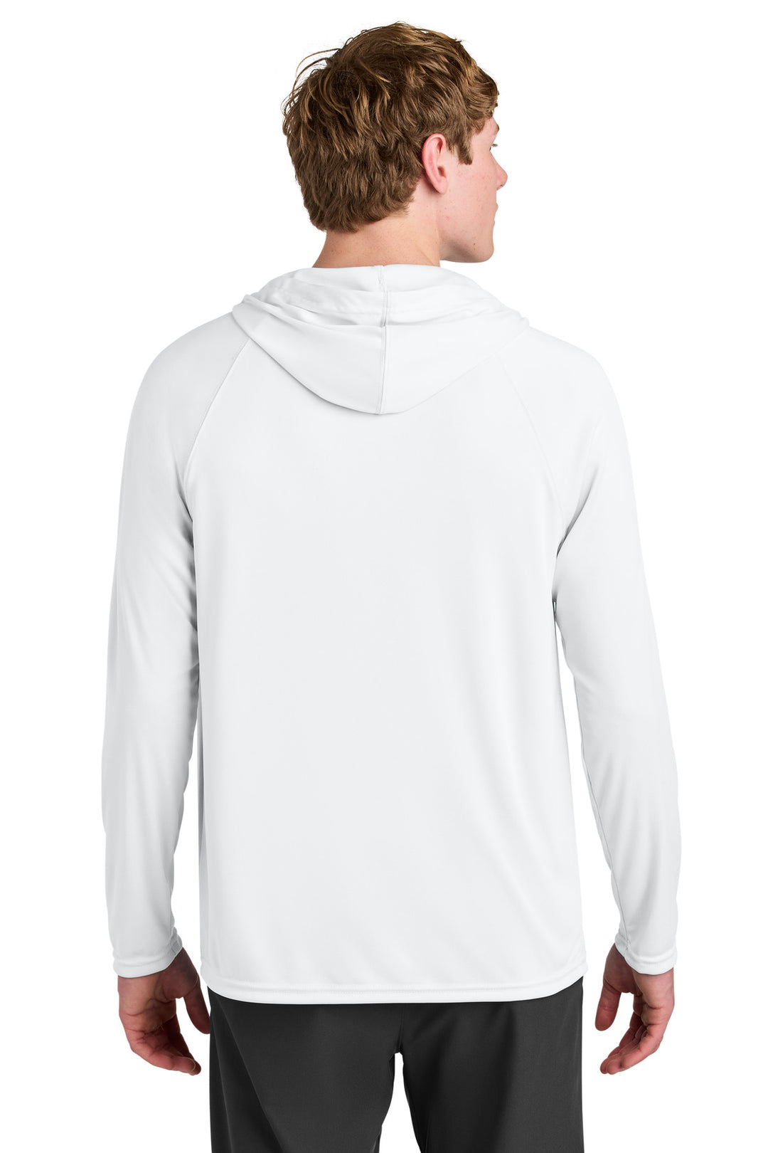 White A4 Cooling Performance Long Sleeve Hooded Tee A4N3409