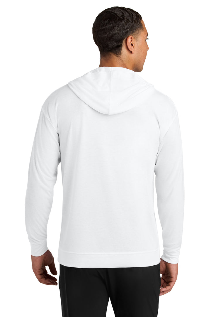 White A4 Softek Long Sleeve Hooded Tee A4N3528