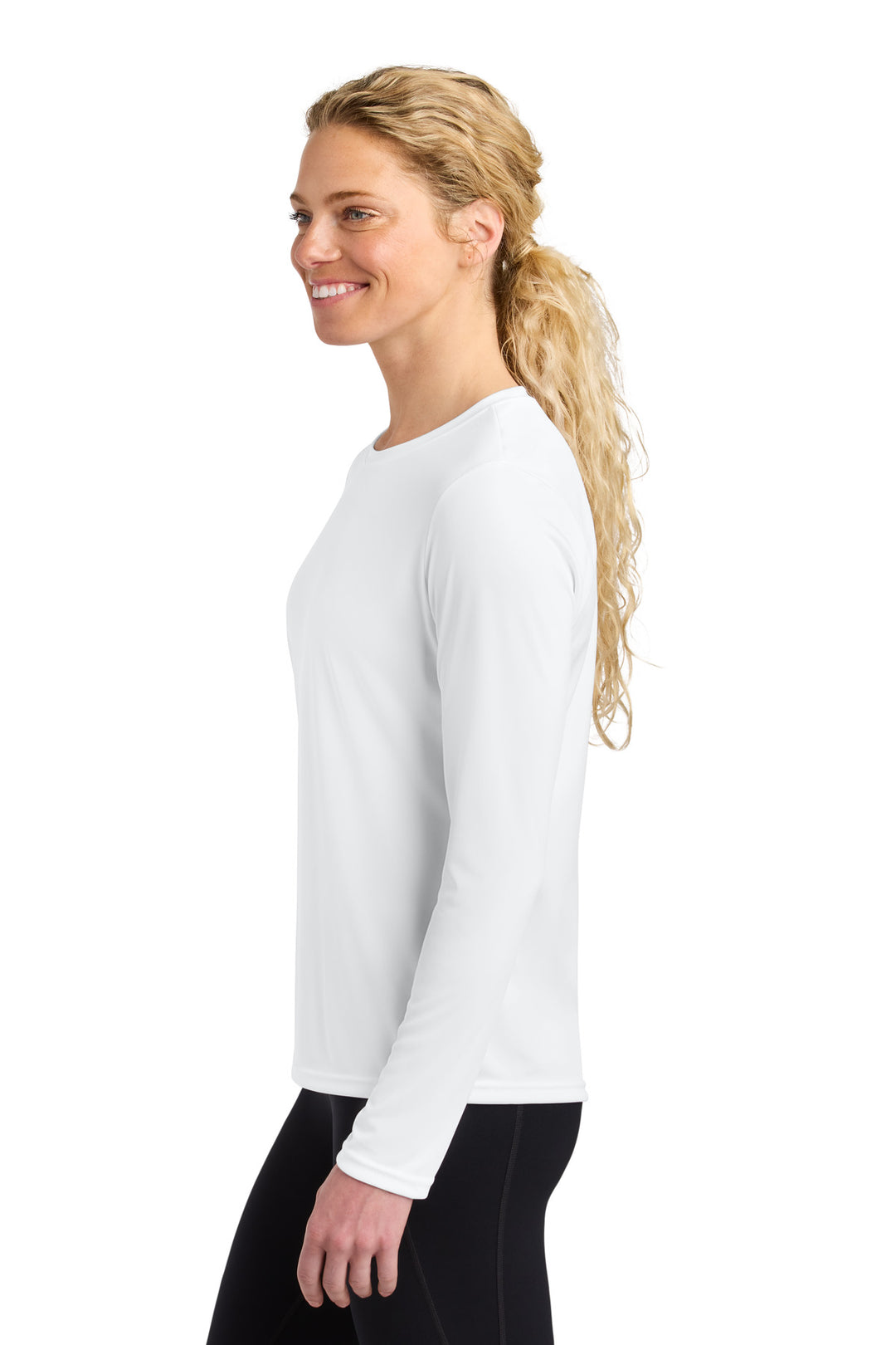 White A4 Women's Cooling Performance Long Sleeve Tee A4NW3002