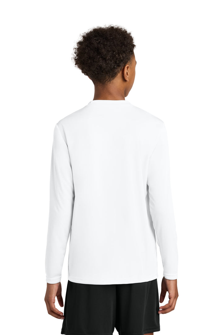 White A4 Youth Cooling Performance Long Sleeve Tee A4NB3165
