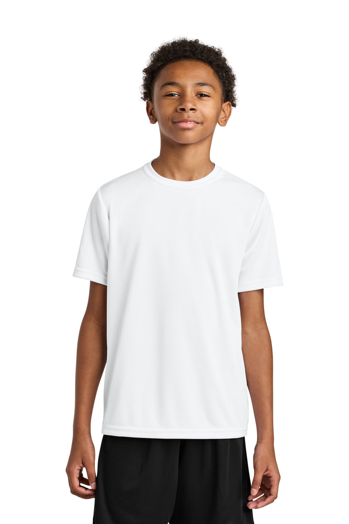 White A4 Youth Cooling Performance Short Sleeve Tee A4NB3142