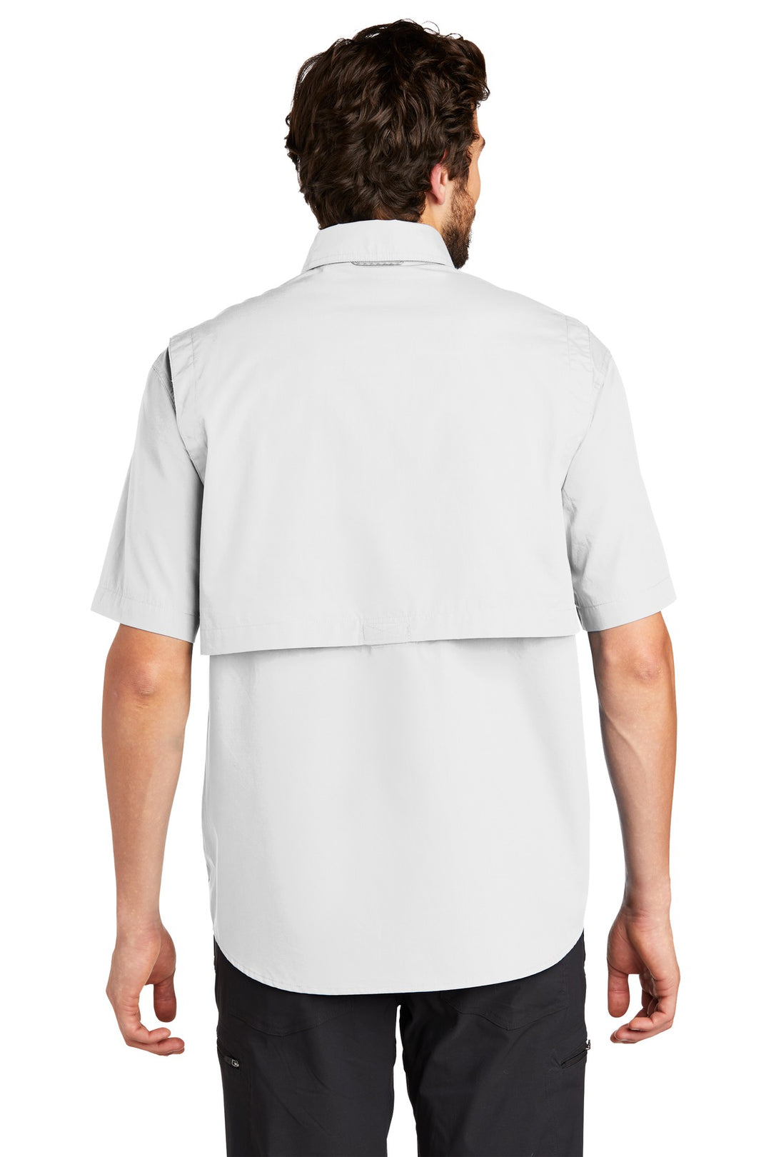 White Eddie Bauer - Short Sleeve Fishing Shirt. EB608