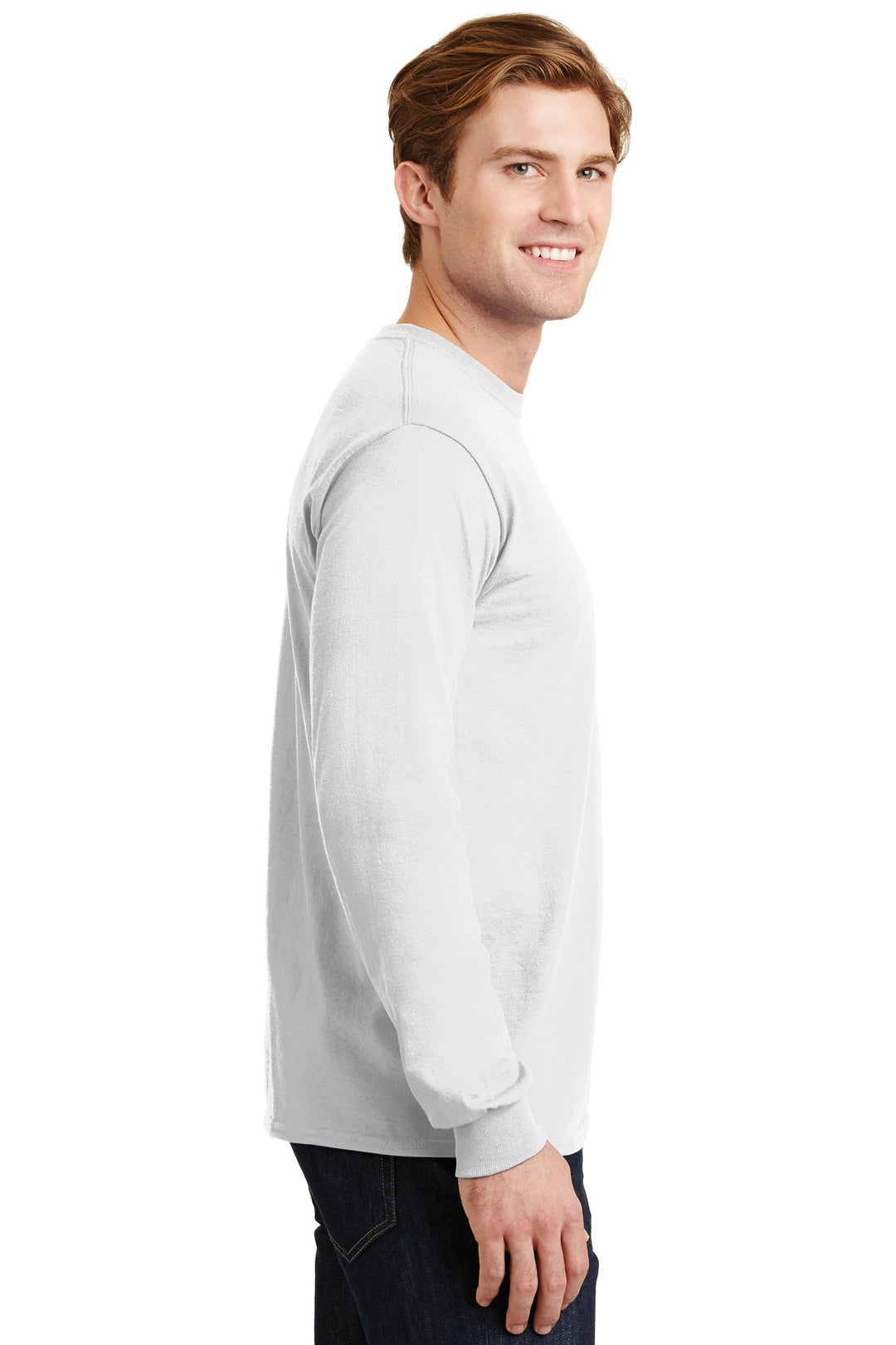 White Gildan - DryBlend 50 Cotton/50 Poly Long Sleeve T-Shirt. 8400