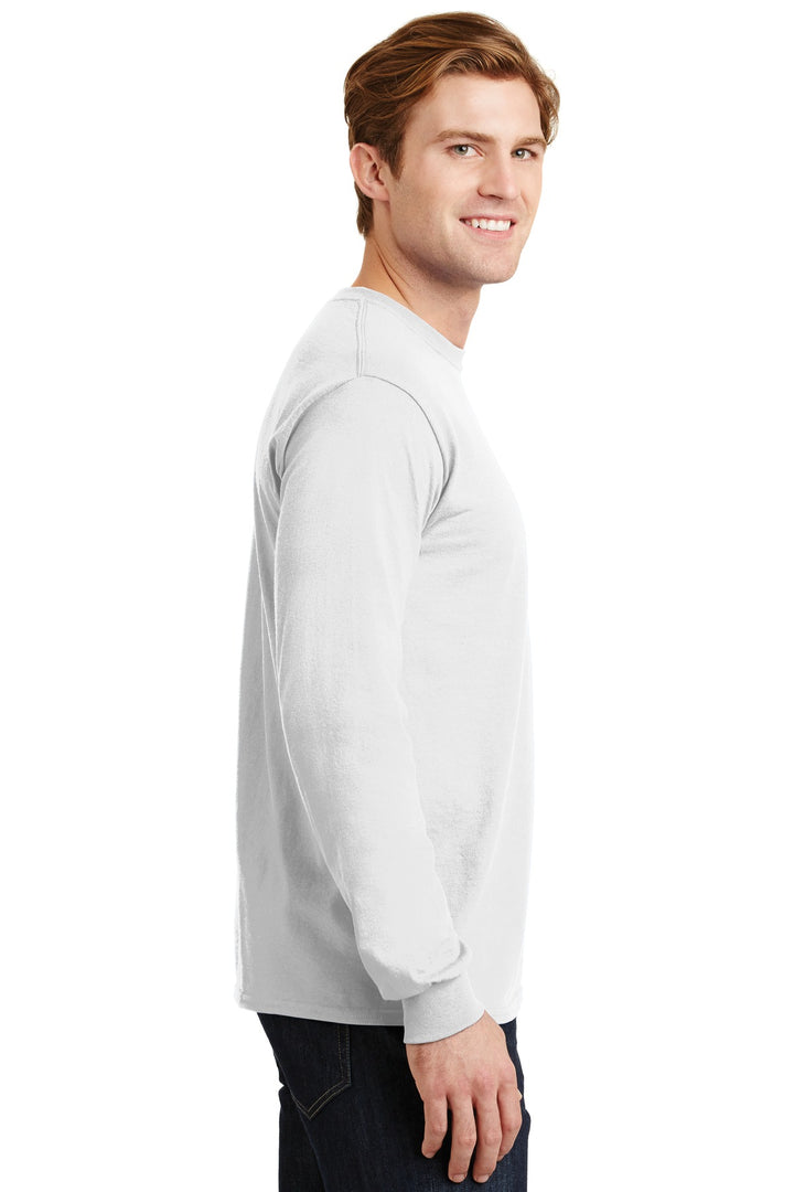 White Gildan - DryBlend 50 Cotton/50 Poly Long Sleeve T-Shirt. 8400