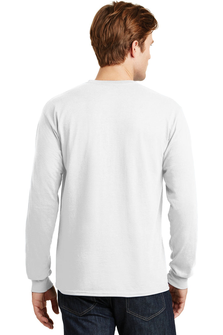 White Gildan - DryBlend 50 Cotton/50 Poly Long Sleeve T-Shirt. 8400